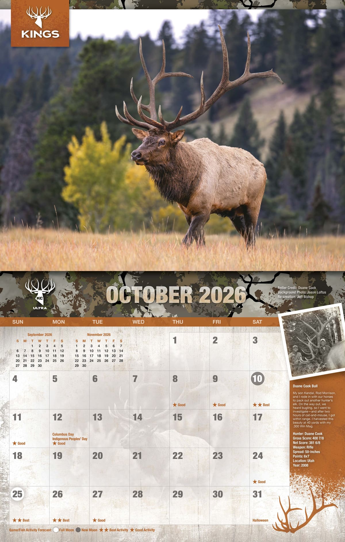 2026 Kings Bull Elk Calendar