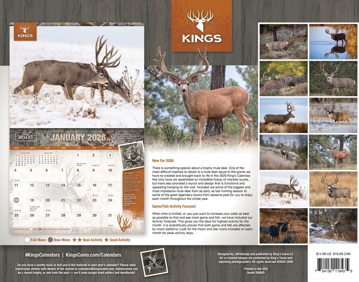 2026 Kings Mule Deer Calendar TWIN PACK