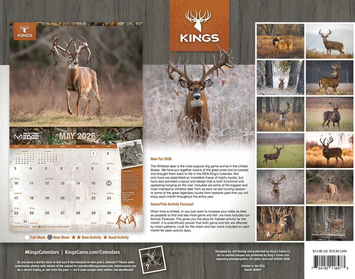 2026 Kings Whitetail Calendar TWIN PACK