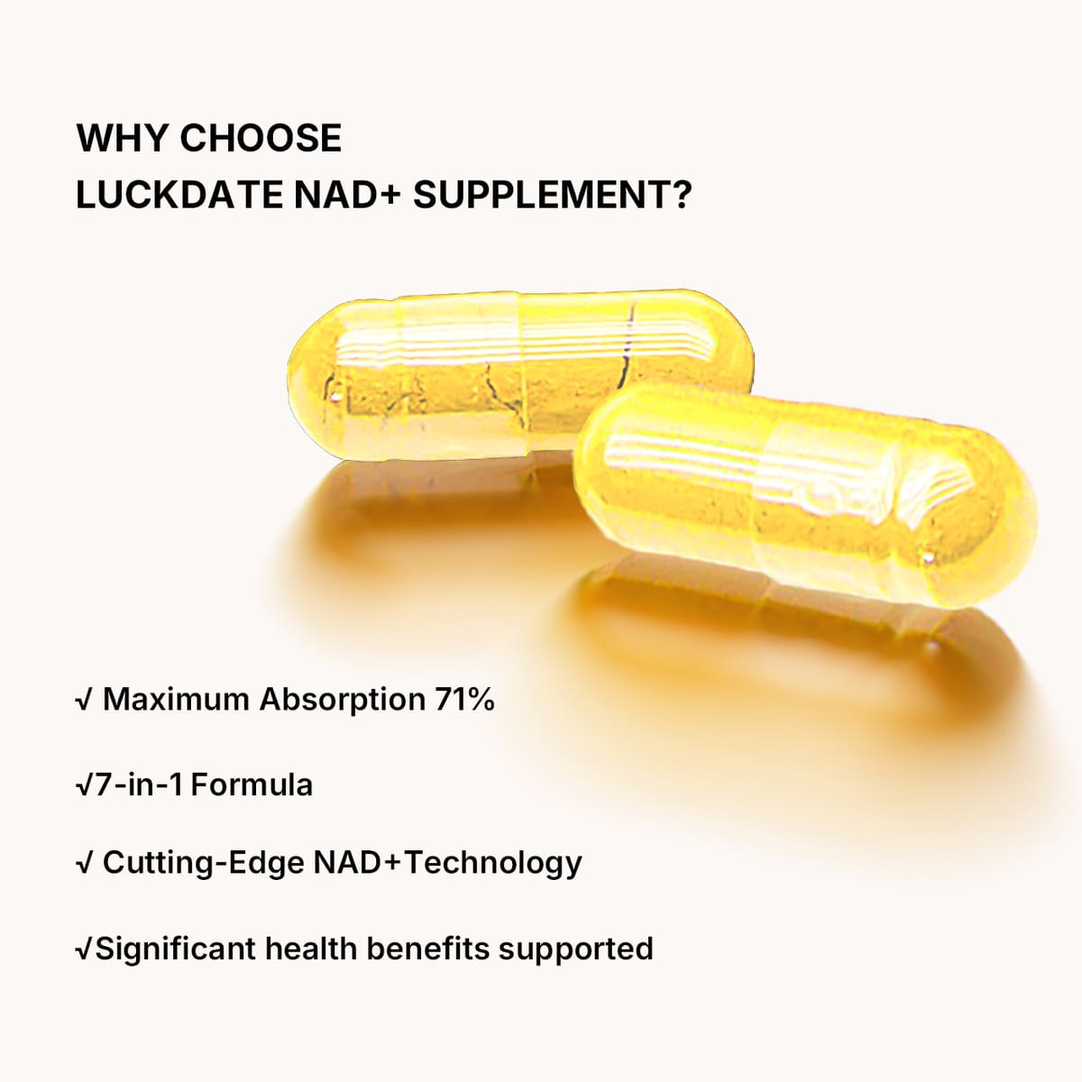 7-in-1 NAD+ Anti-Aging Formula Supplement | LuckDate x OmniHealth