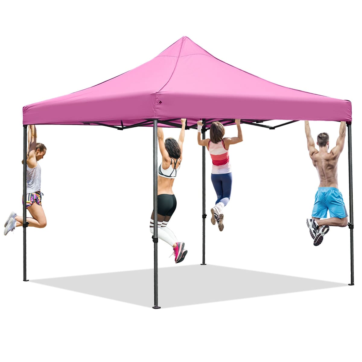 Ainfox 10' x 10'Heavy Duty Pop up Canopy Tent,Folding Instant Outdoor Gazebo,Sun Shade Tent,Pink - without Sidewalls