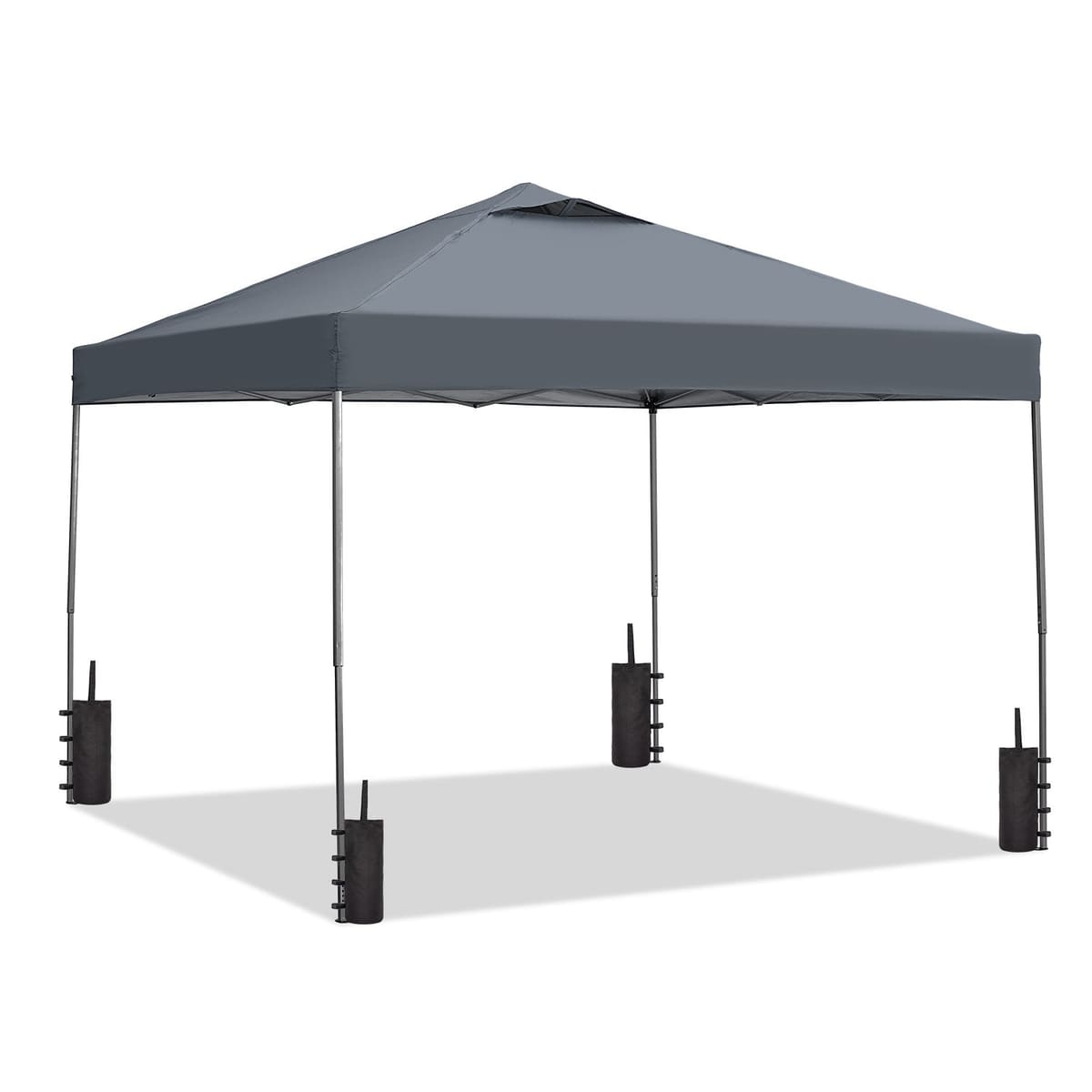 Ainfox 10ft X10ft Ventilated Top Patio Canopy For Outdoor With Four Sandbags - Gray