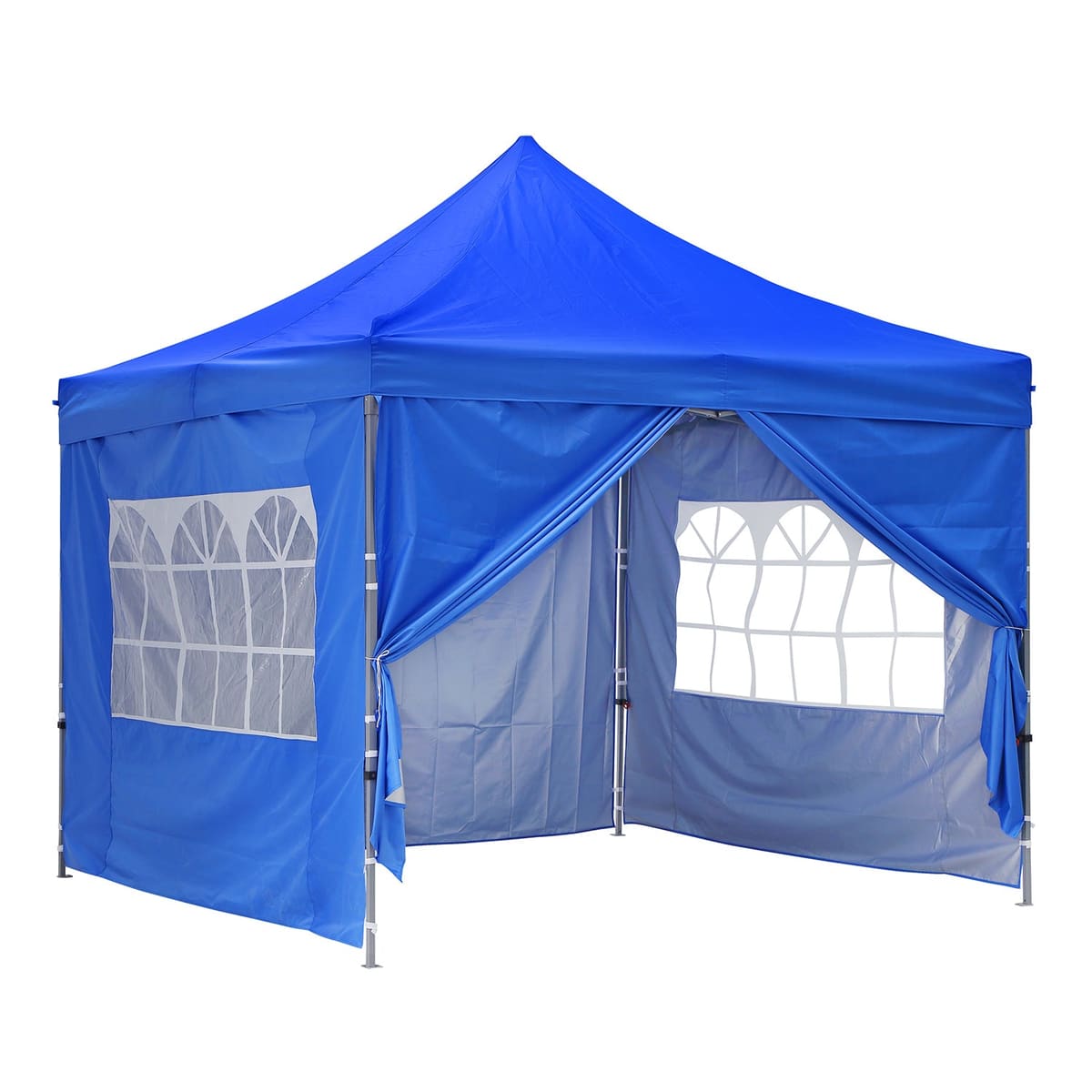 Ainfox 10x10 Feet Pop Up Backyard Canopy Tent, Instant Folding Shelter with 4 Sidewalls and Roller Bag for Party - BLUE