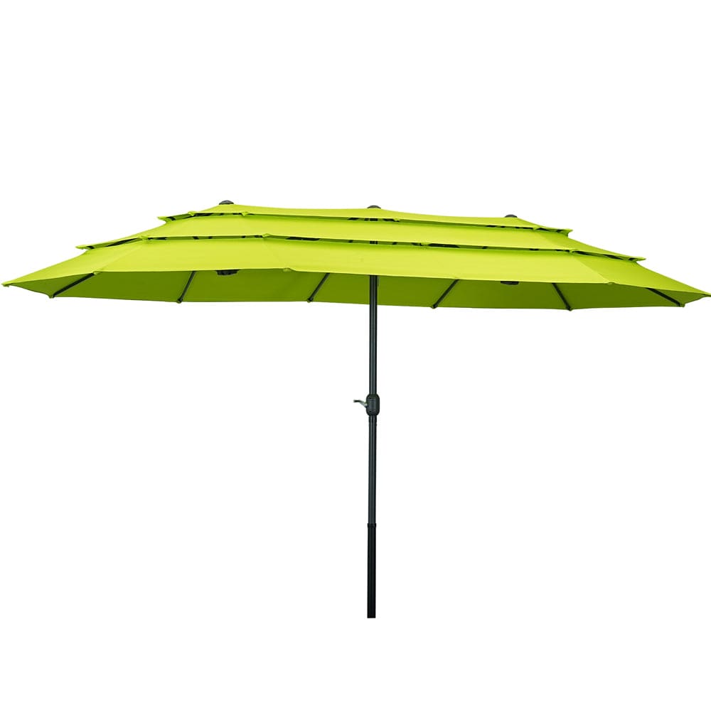 Ainfox 15ft 3-Tier Patio Umbrella Beach Umbrella Market Umbrella Outdoor - Mustard green