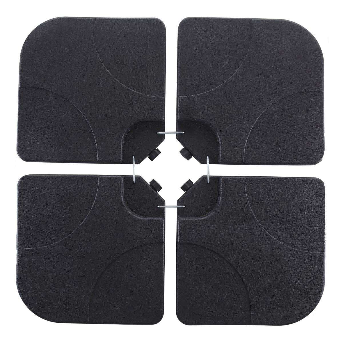 Ainfox 220 lb Weighted Umbrella Base Fillable Patio Umbrella Stand Waterproof Holder 4 Pack Weights Black