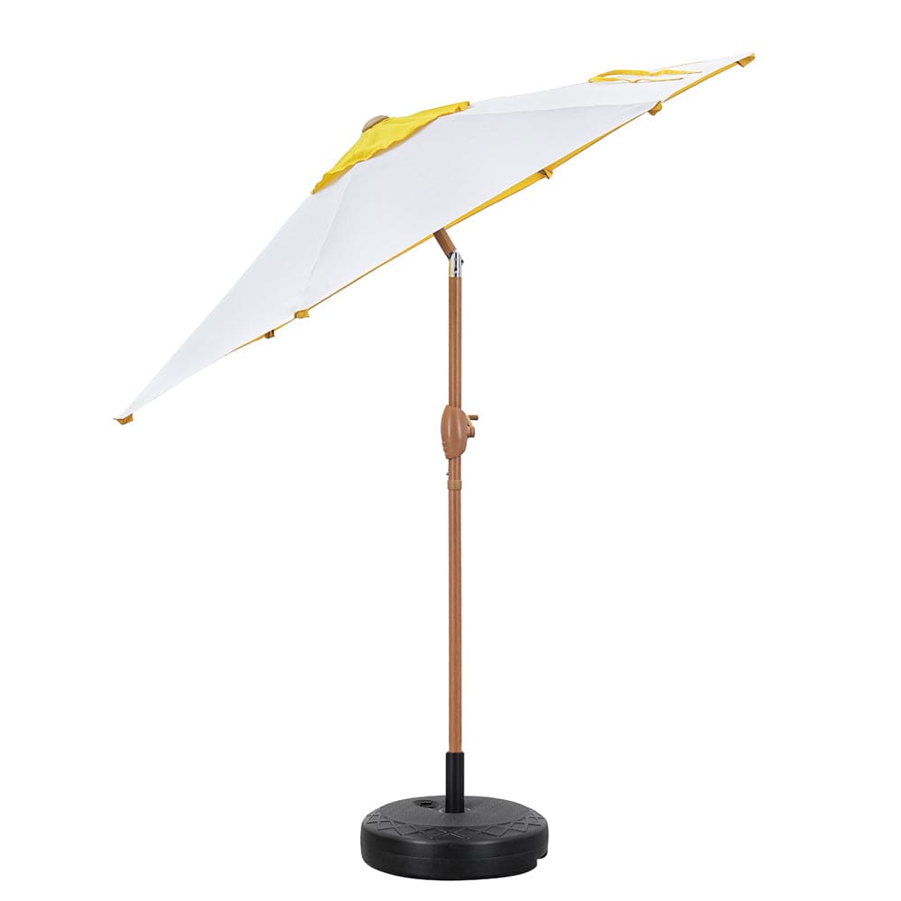 Ainfox 7.5 ft Contrast Color Patio Umbrella Tilt With Umbrella Base - Yellow