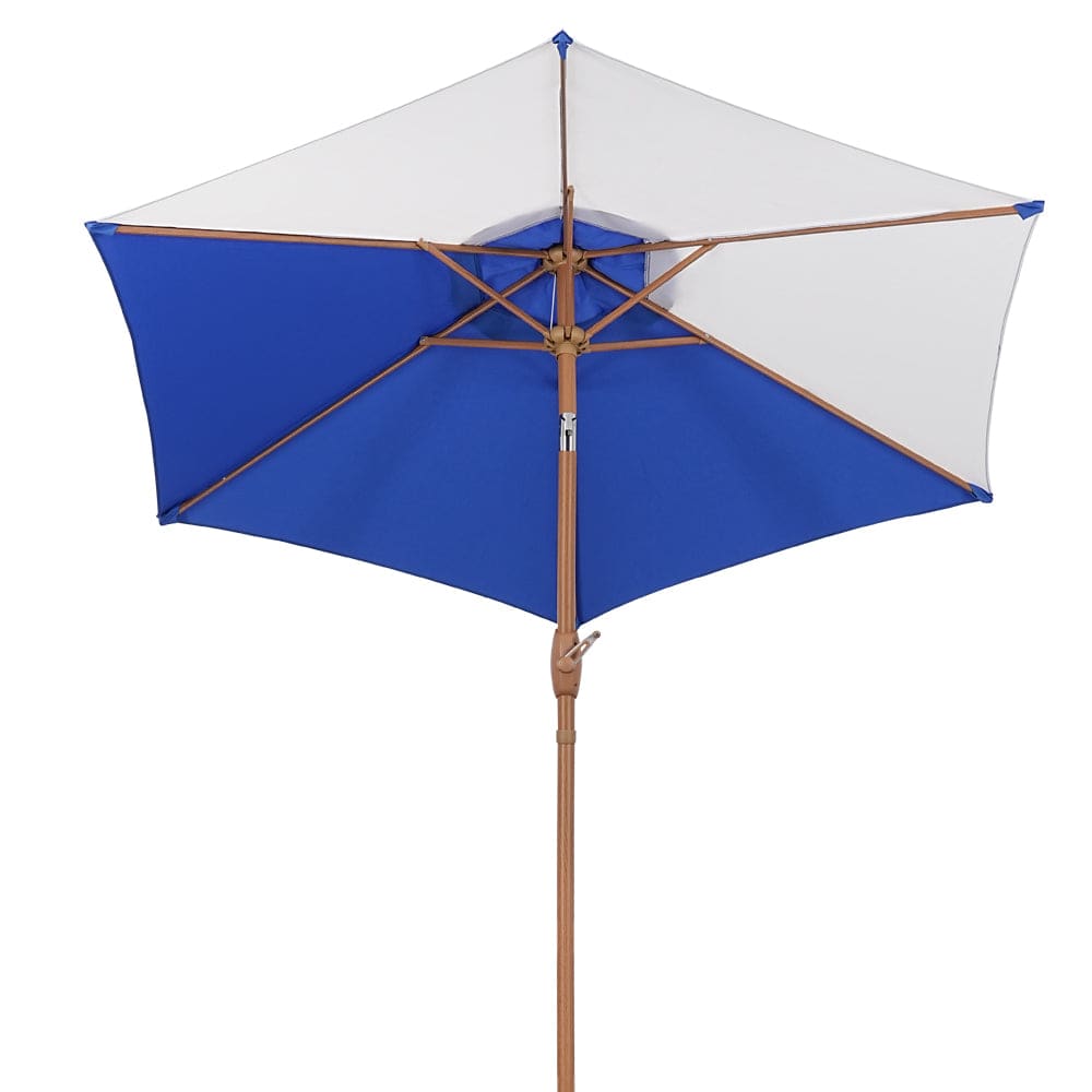 Ainfox 7.5ft Outdoor Market Patio Umbrella with Push Button Tilt and Crank, Waterproof UV Protection - Blue