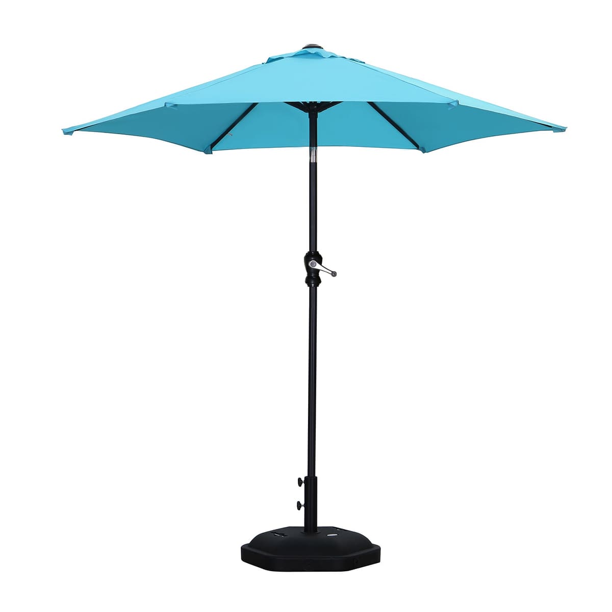 Ainfox 7.5FT Patio Umbrella Outdoor Table Umbrella,Market Umbrella with Push Button Tilt and Crank for Garden, Lawn, Deck, Backyard & Pool - Blue