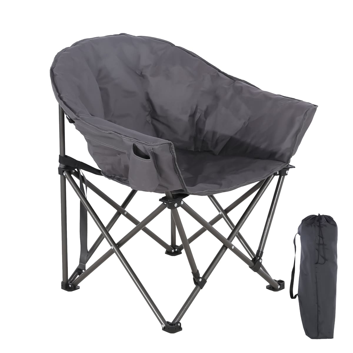 Ainfox Oversized Camping Chair Folding Chair Camp Chair for Outdoor, Adults, Men and Women - Gray