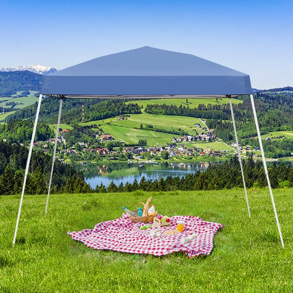 Ainfox Pop Up Canopy Outdoor Instant Tent Slant Legs Portable Gazebo Shelter for Patio Deck Garden and Beach - Blue