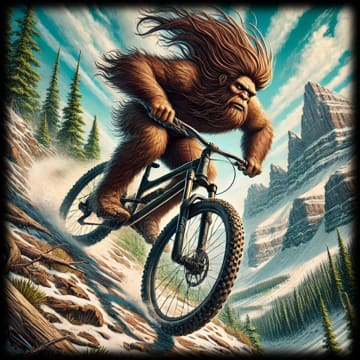 "BIGFOOT Mountain Biker - Downhill Rush" - ASScoozie Design on FrostBuddy Universal Buddy | A Sweet Sip