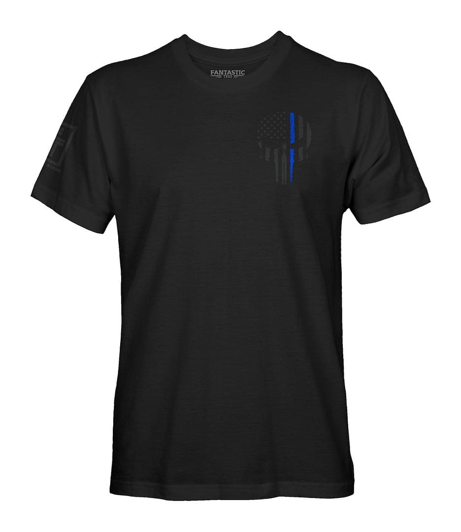 Blue Line Skull Stealth T-Shirt