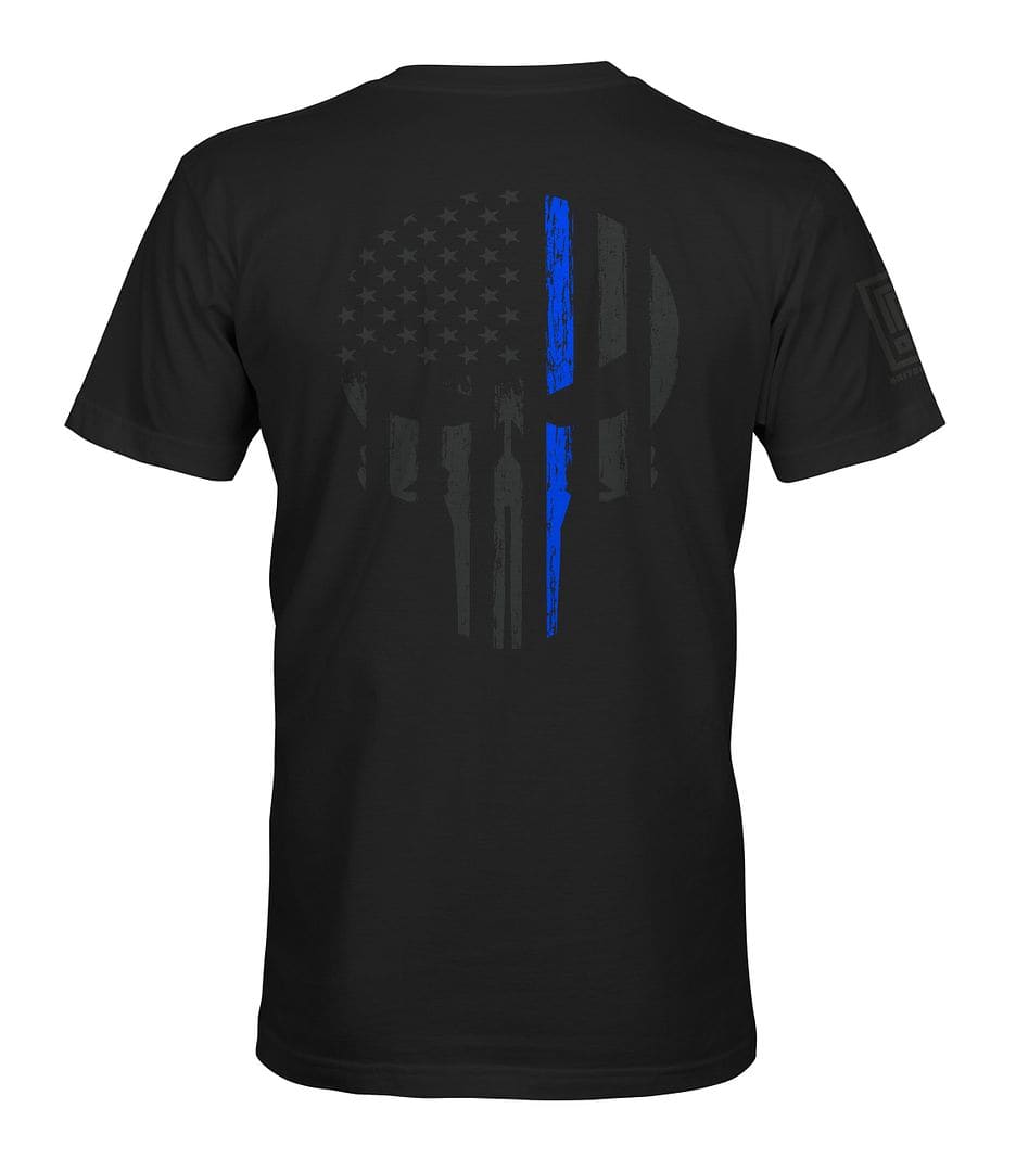 Blue Line Skull Stealth T-Shirt