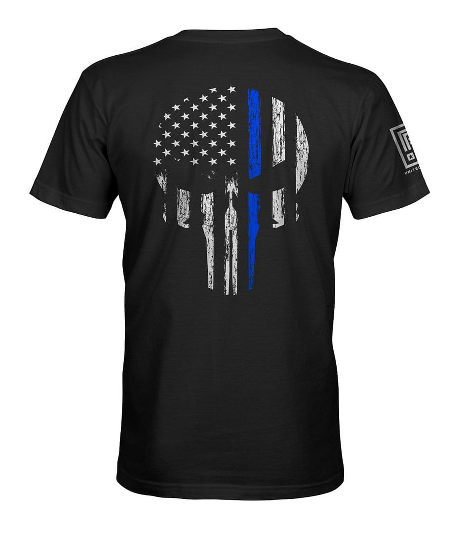 Blue Line Skull T-Shirt