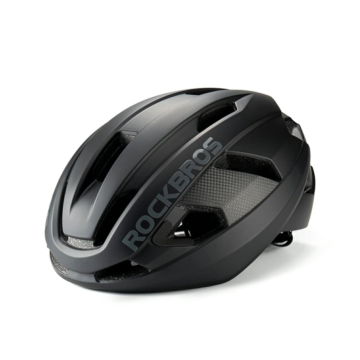 Carbon Fiber Cycling Helmet Antibacterial Lining Ventilated Adjustable Fit 3D-GRID - Black / L