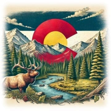 "Colorful Colorado - Vintage Elk" - ASScoozie Design on FrostBuddy Universal Buddy | A Sweet Sip