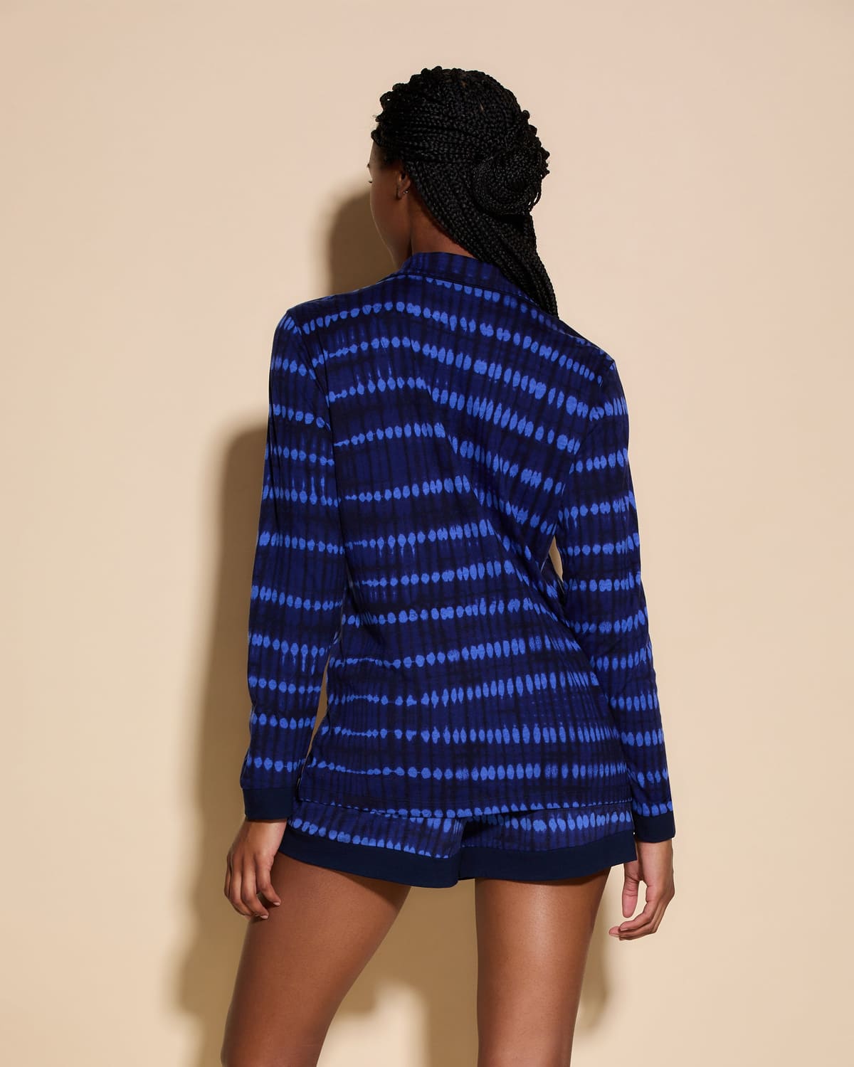 3 Pockets Long Sleeve Top & Boxer Pajama Set - Lola
