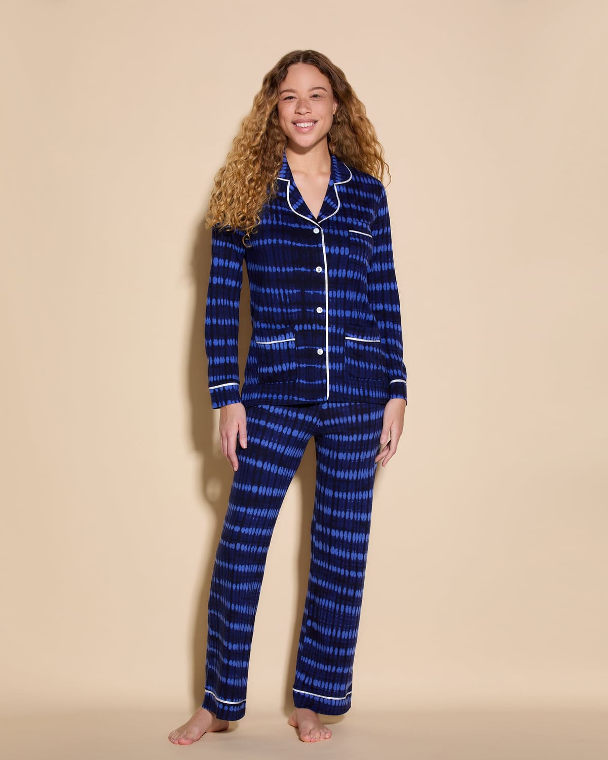 3 Pockets Long Sleeve Top & Pant Pajama Set - Lola