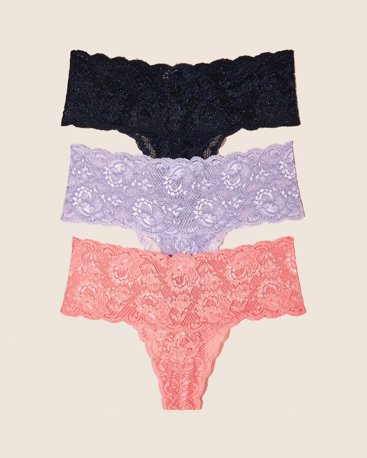 Comfie Thong 3Pack - Nocturnal Blue Rampur Sunset Lavender
