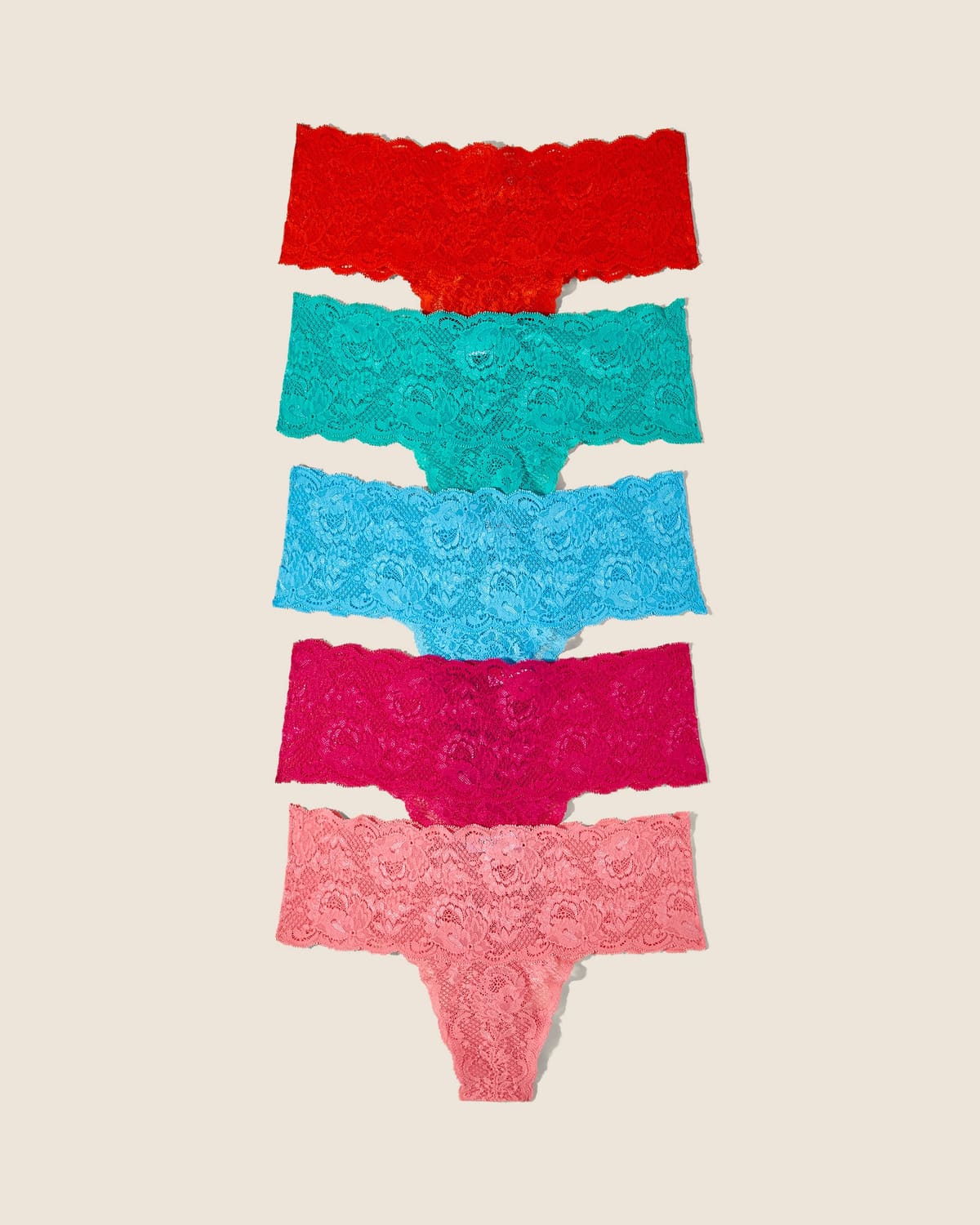 Comfie Thong 5 Pack - Venetian Dusk Constance Blue Flori Pink Addy Green Sicilian Orange