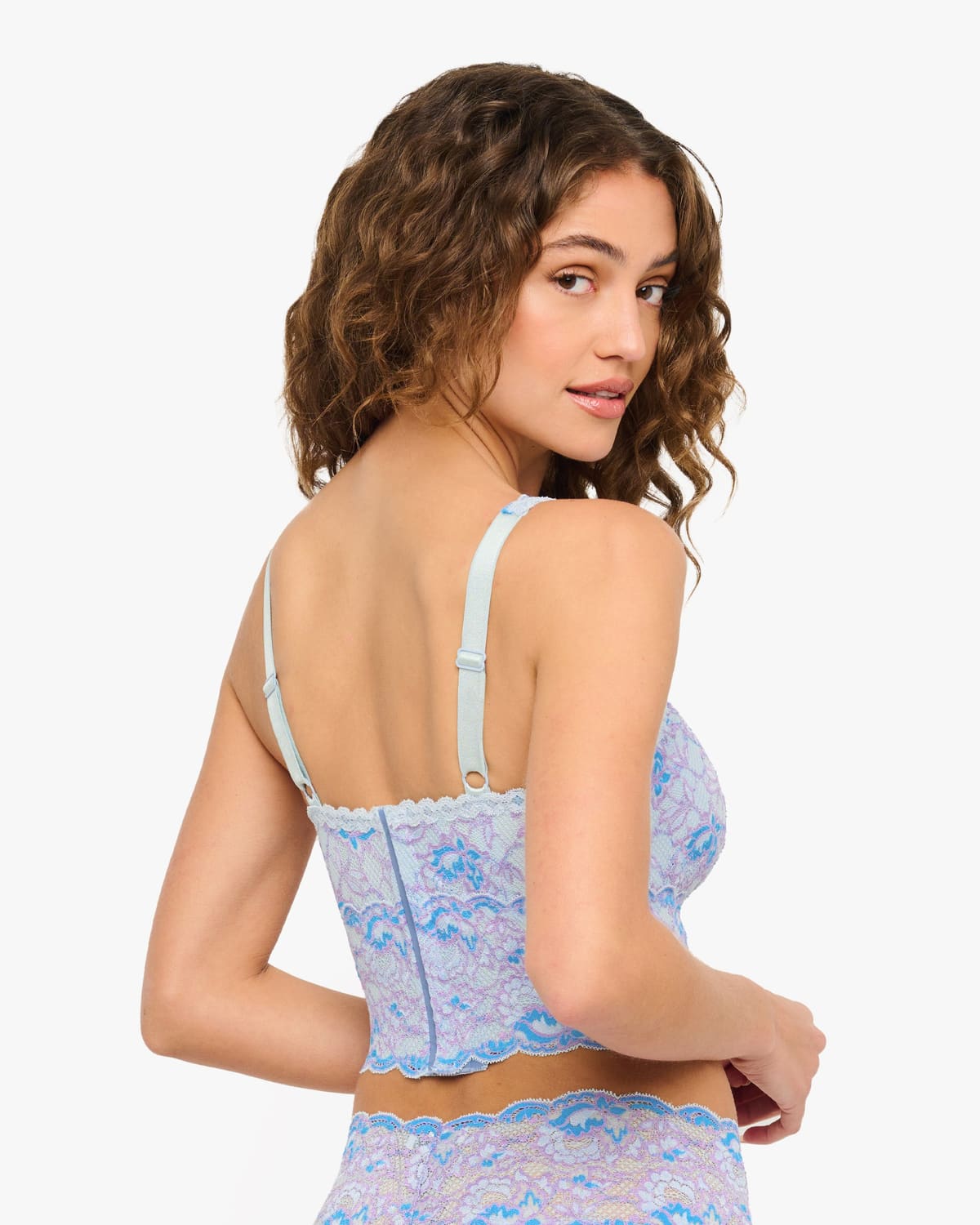 Curvy Plungie Longline Bralette - Linaria/Fontana