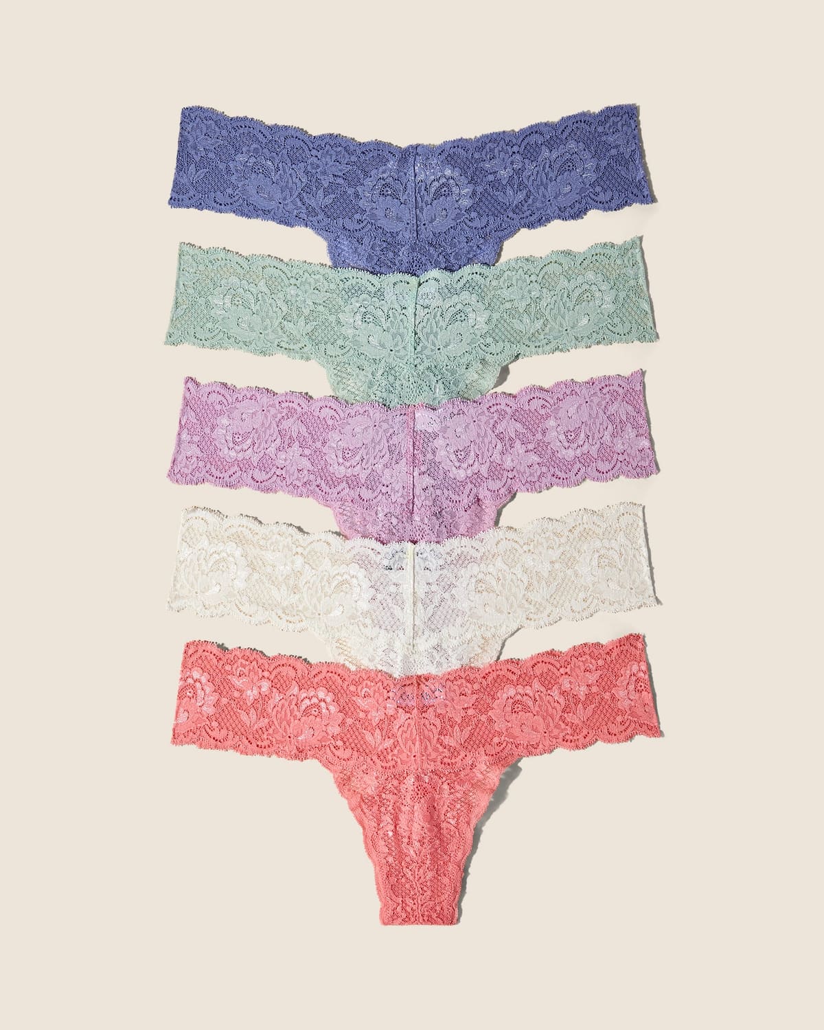 Cutie Lr Thong 5 Pack - Venetian Dusk Verde Umbria Neela Flower Moon Ivory