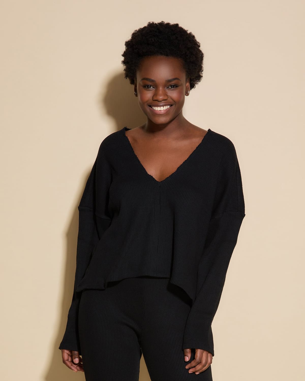 Deep V Top - Black