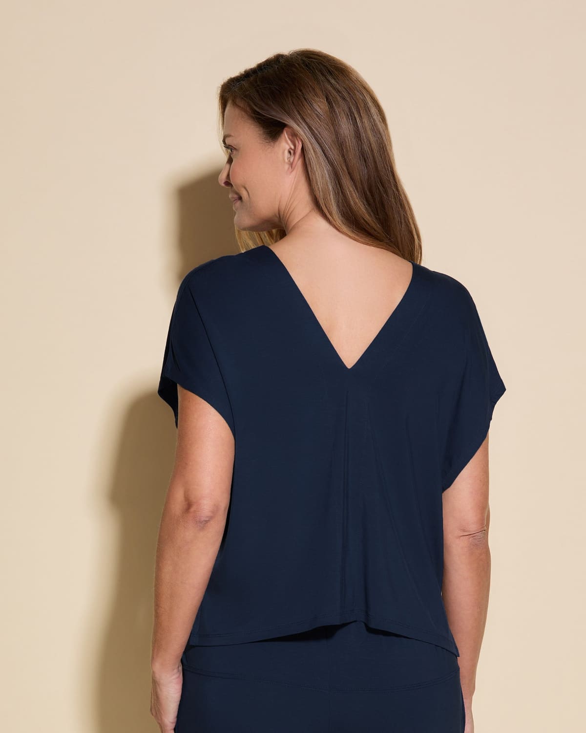 Double V Top - Navy Blue