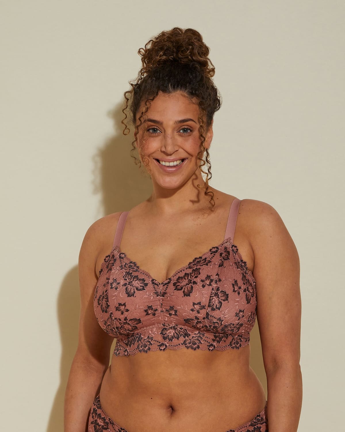 Extended Longline Bralette - Tunis/Black