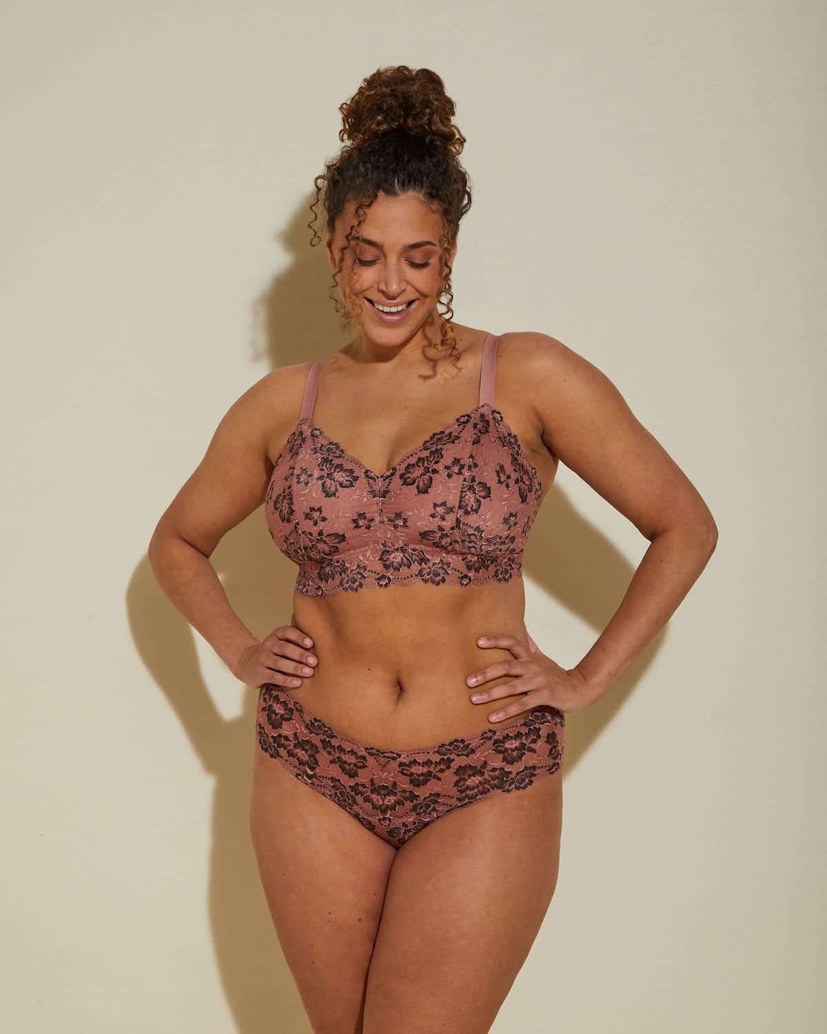 Extended Longline Bralette - Tunis/Black