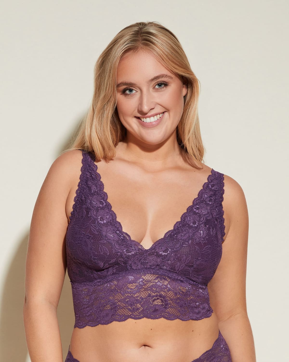 Extended Plungie Longline Bralette - Zaadi Purple