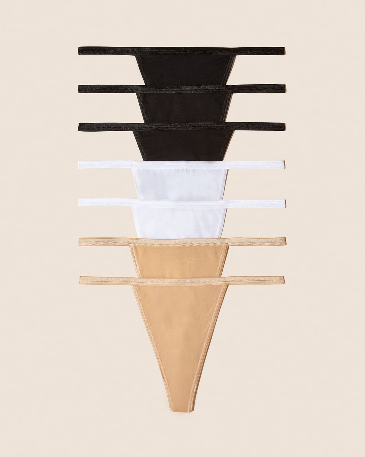 G String 7 Pack - Black Otto White