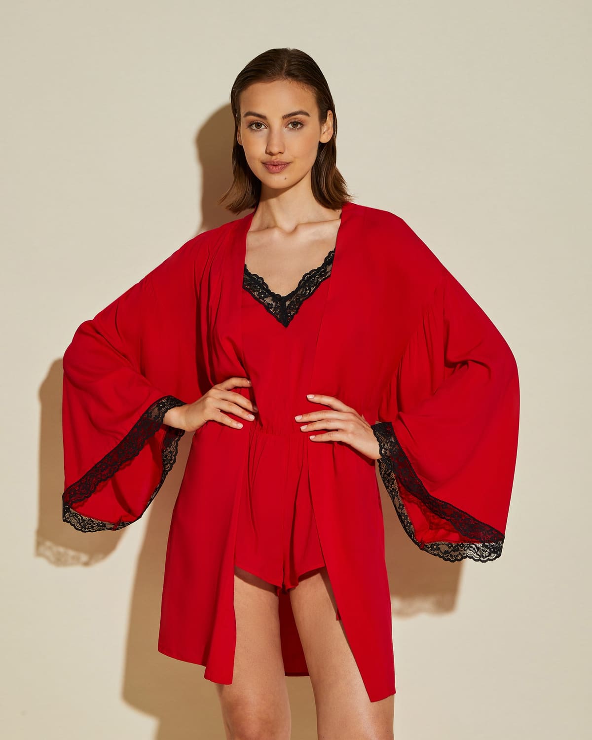 Kimono Robe - Mystic Red/Black