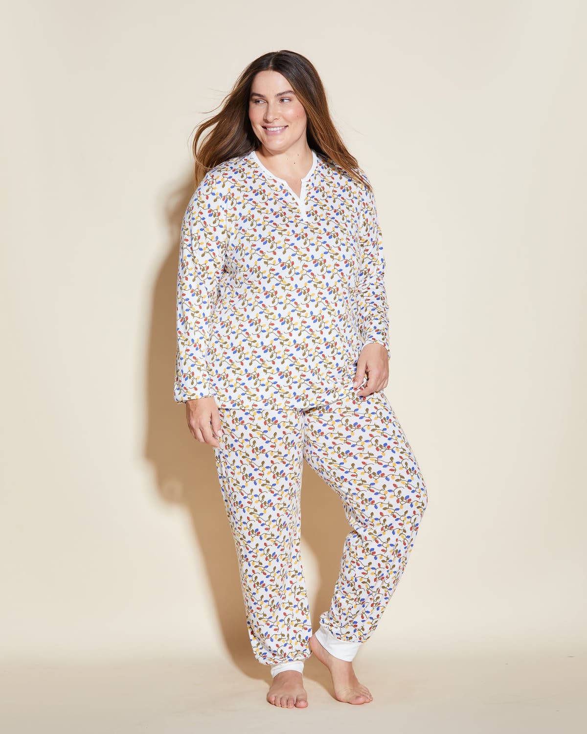 Long Sleeve Top And Jogger Set - Multi Lights