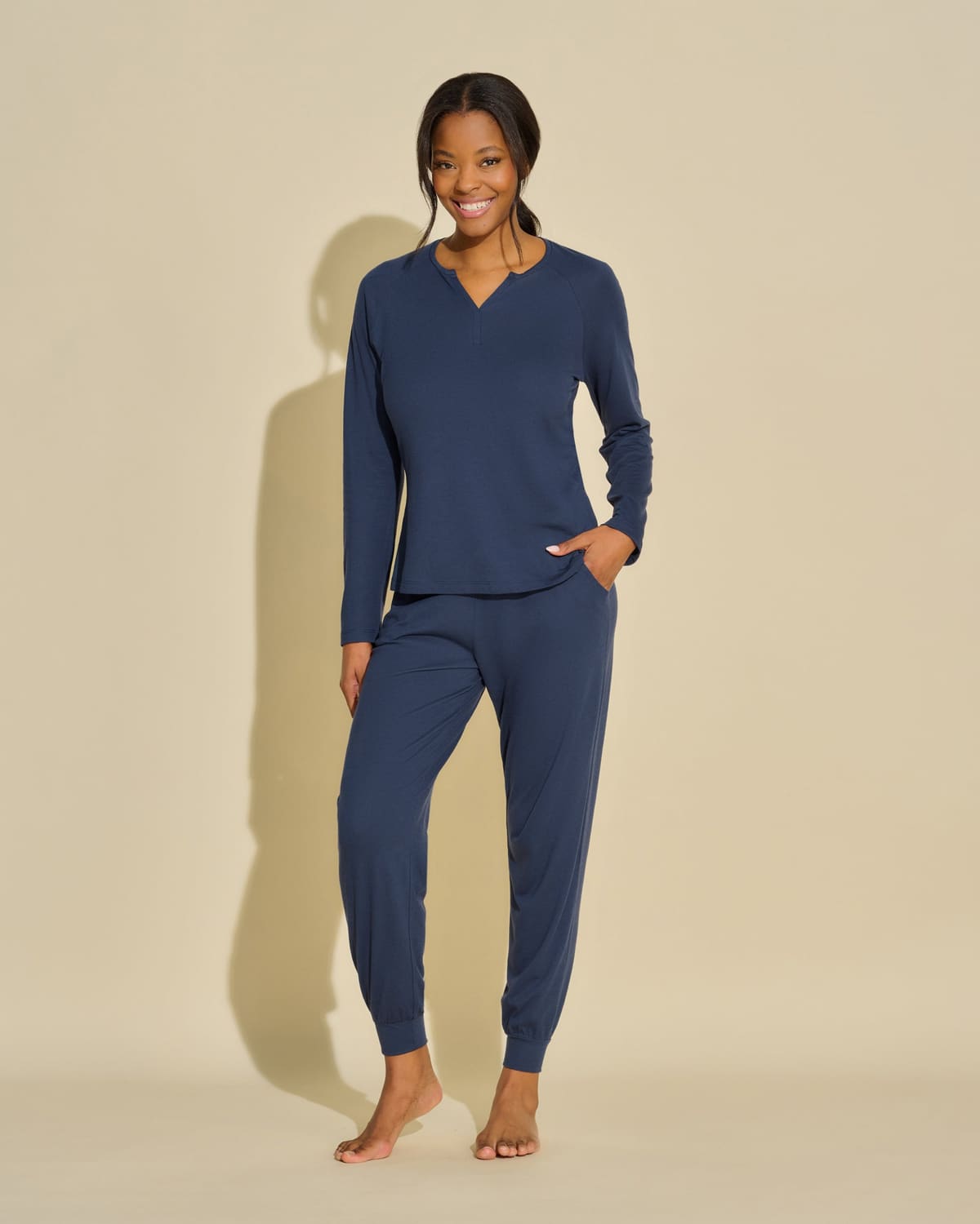 Long Sleeve Top & Jogger Set - Navy