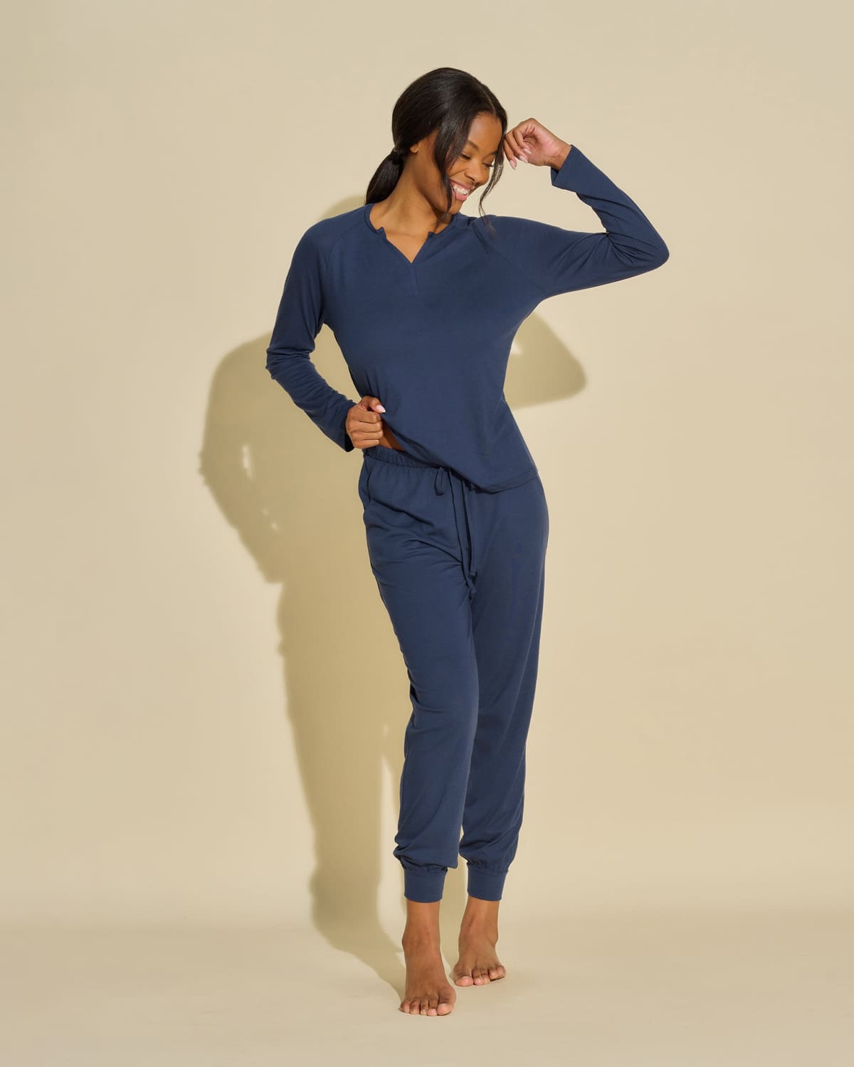 Long Sleeve Top & Jogger Set - Navy