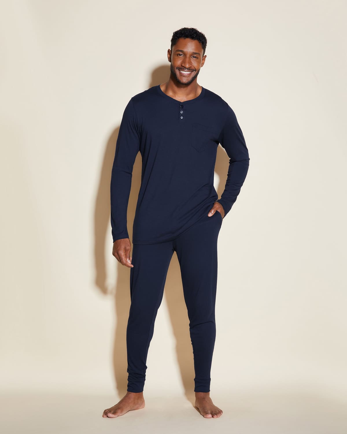 Men's Henley & Jogger Pajama Set - Navy