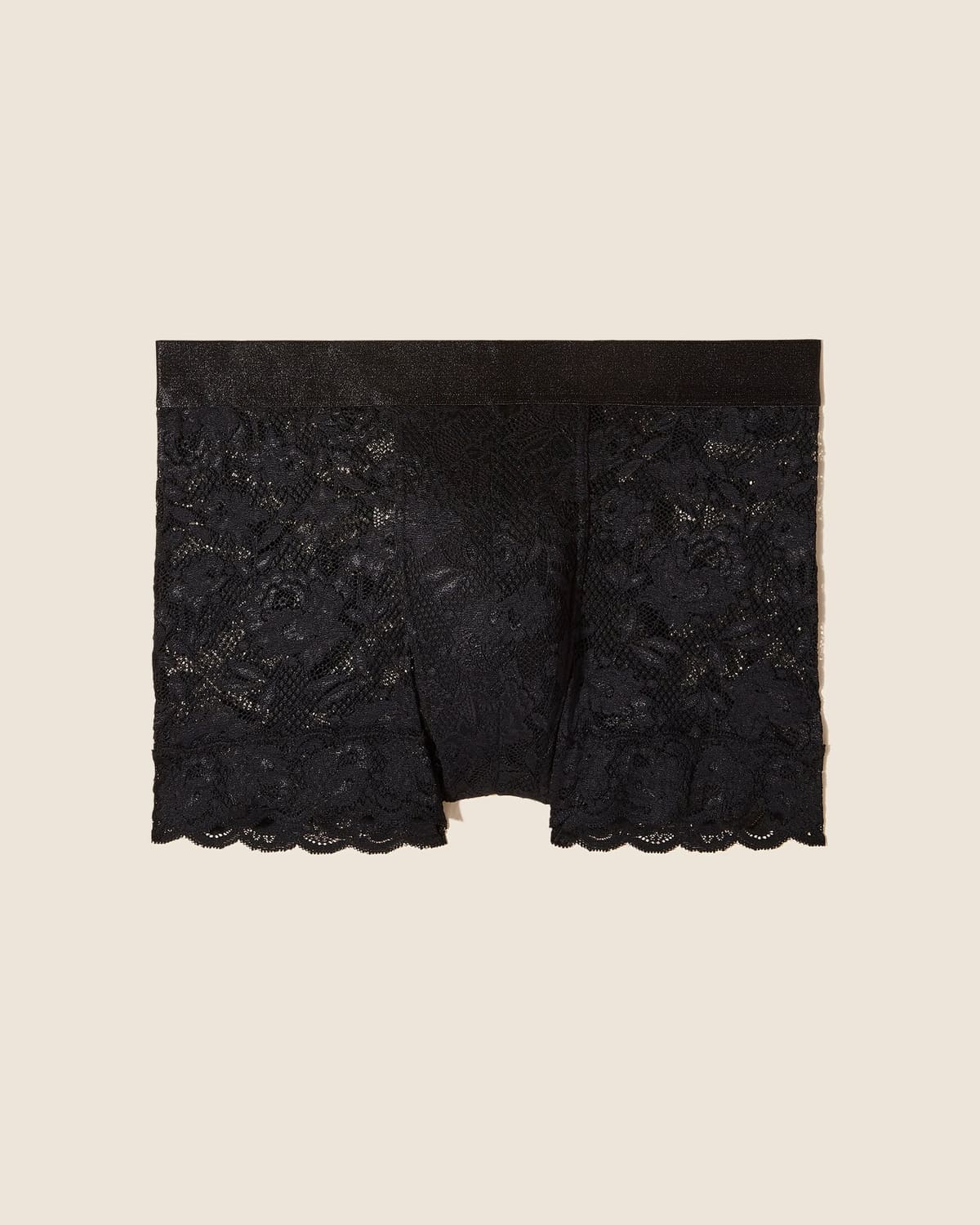 Men's Scalloped Boxer Briefs - Black