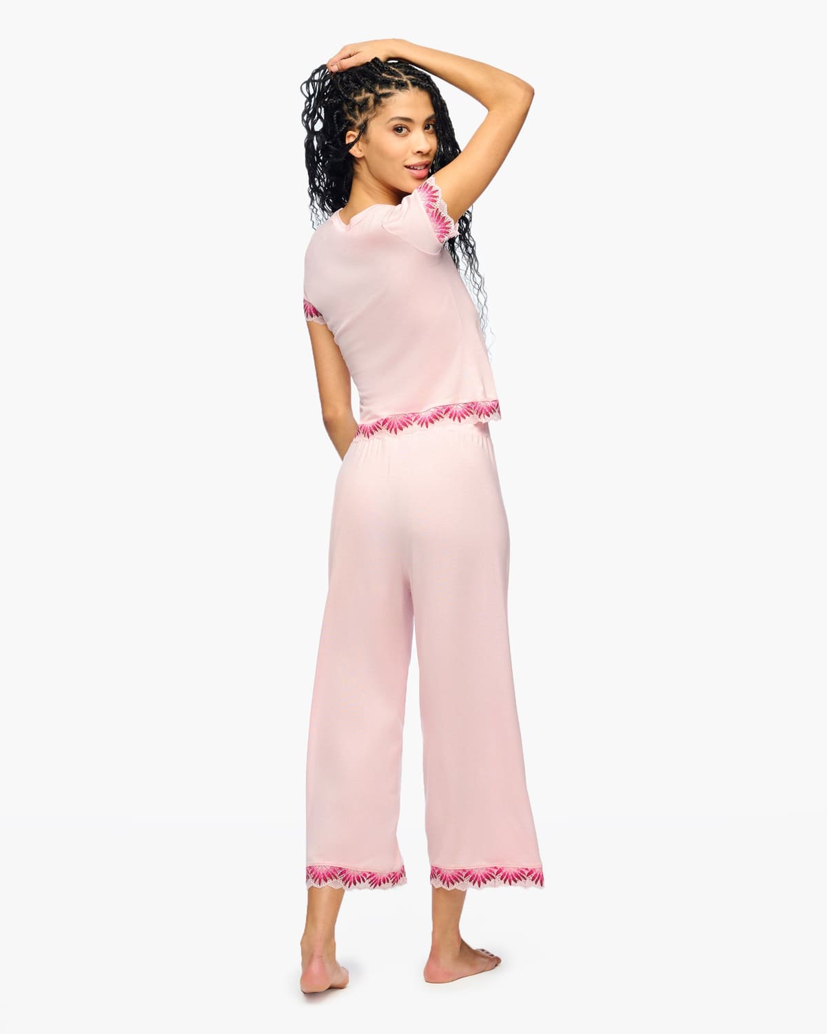 Modal Crop Pant - Pink Lilly