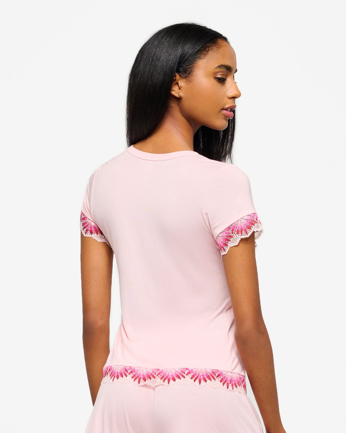 Modal T-Shirt - Pink Lilly