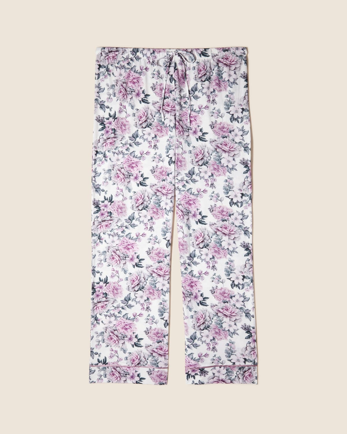 Nursing 3 Piece Set With Print Robe - Wallpaper Floral/Ivory