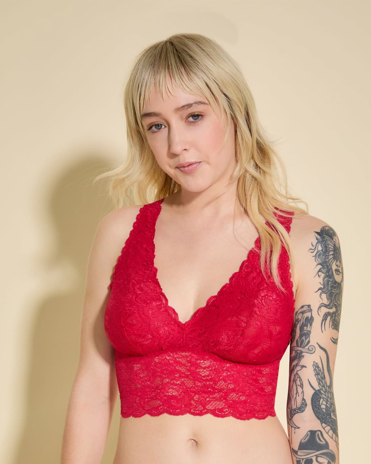 Plungie Longline Bralette - Mystic Red