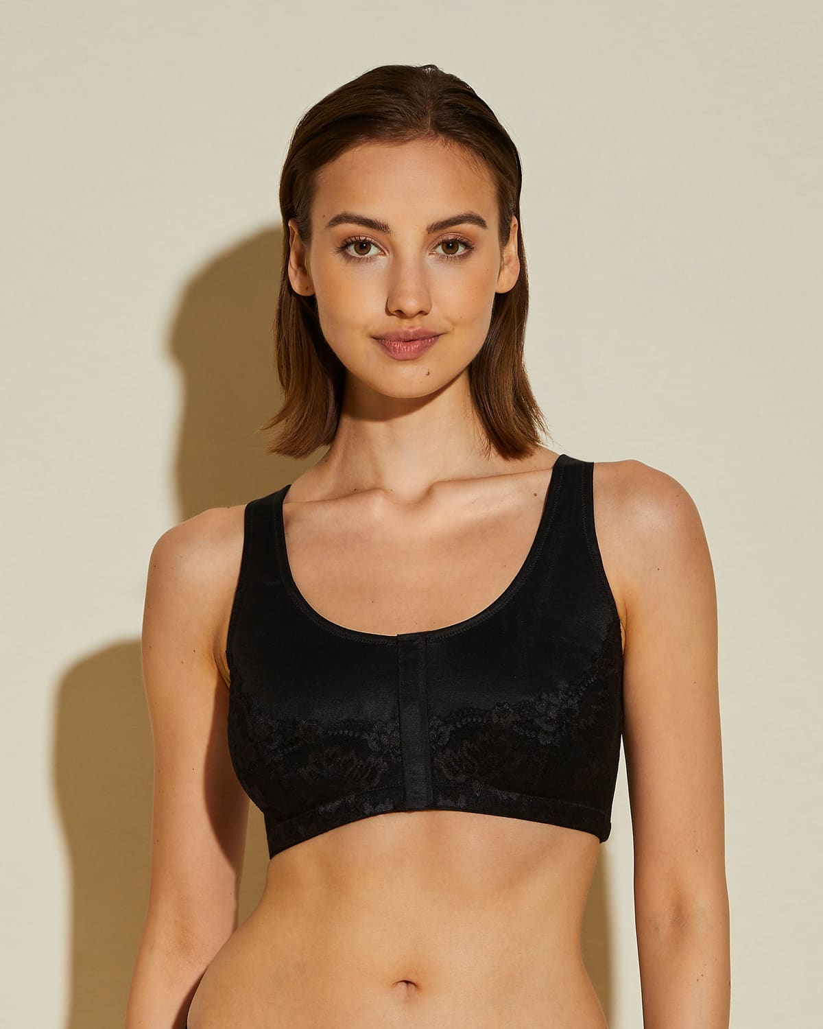 Post-Surgical Front Closure Bralette - Black