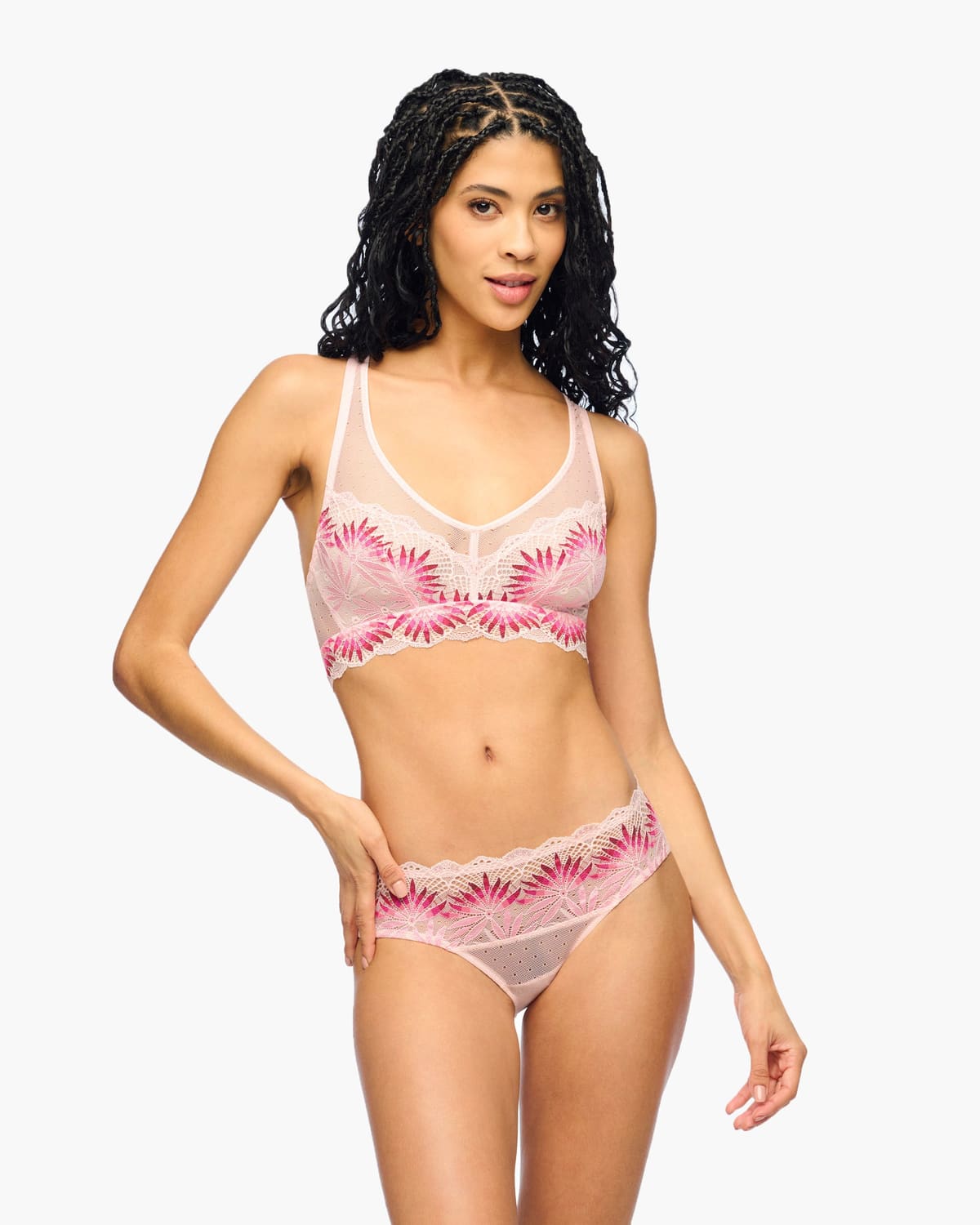 Racerback Bralette - Pink Lilly