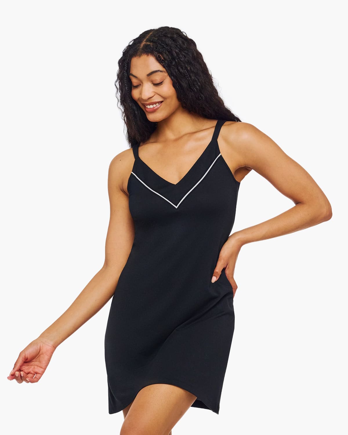 Sleep Dress - Black/Moon Ivory
