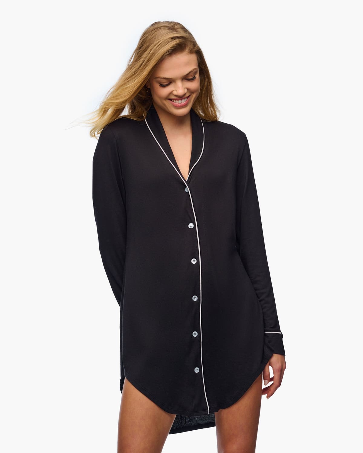 Sleepshirt - Black/Moon Ivory