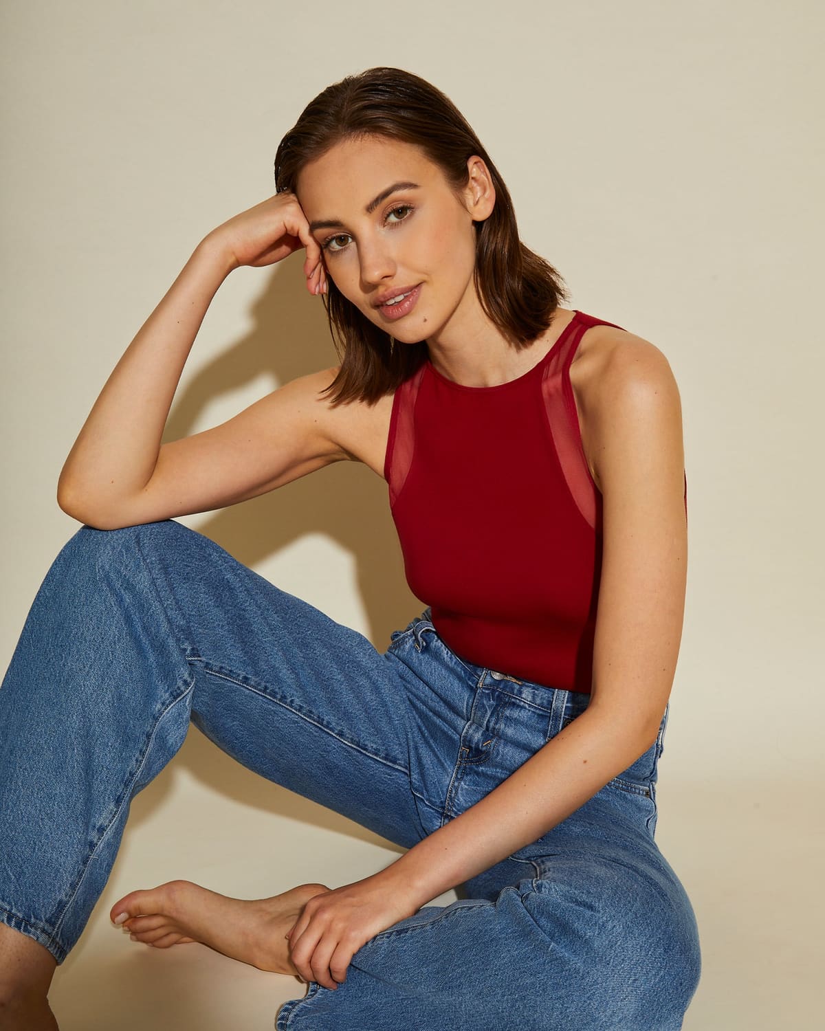 Sleeveless Bodysuit - Sindoor Red