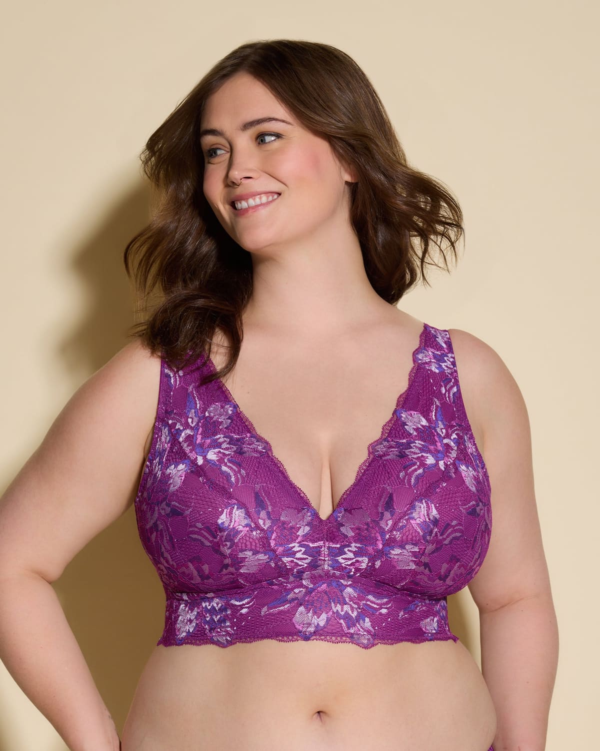 Super Curvy Longline Bralette - Swiss Beet/Violette