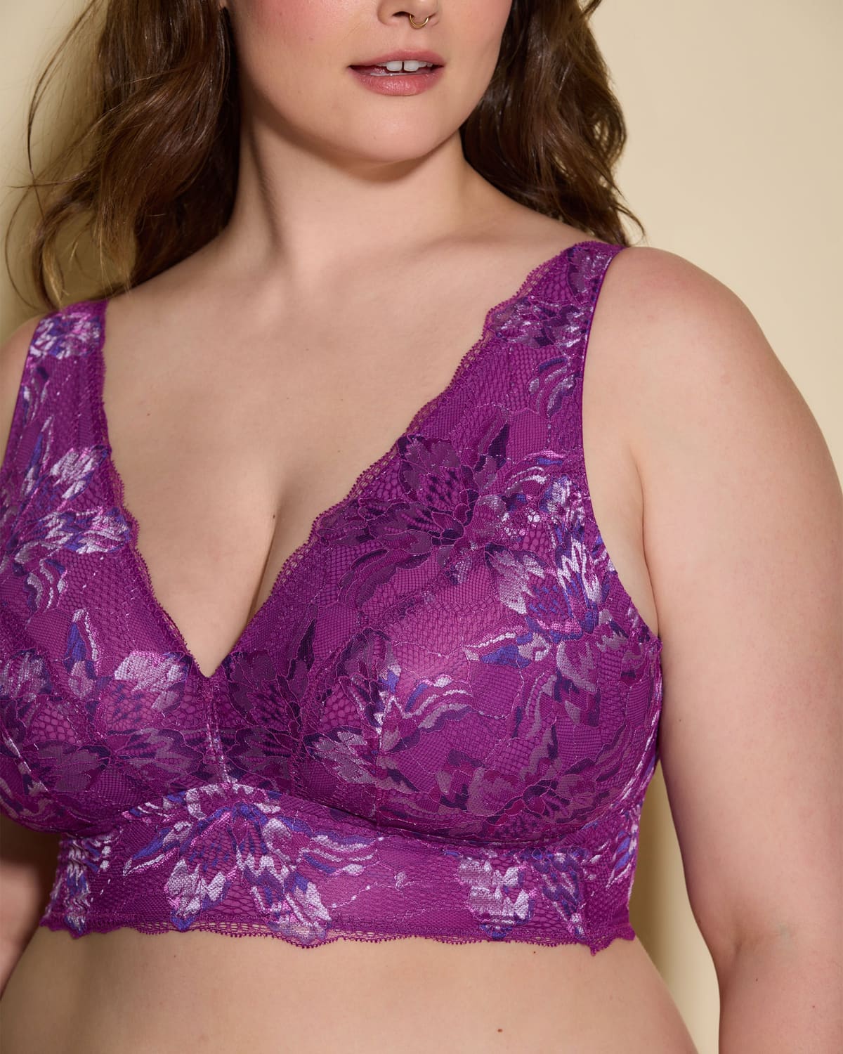 Super Curvy Longline Bralette - Swiss Beet/Violette