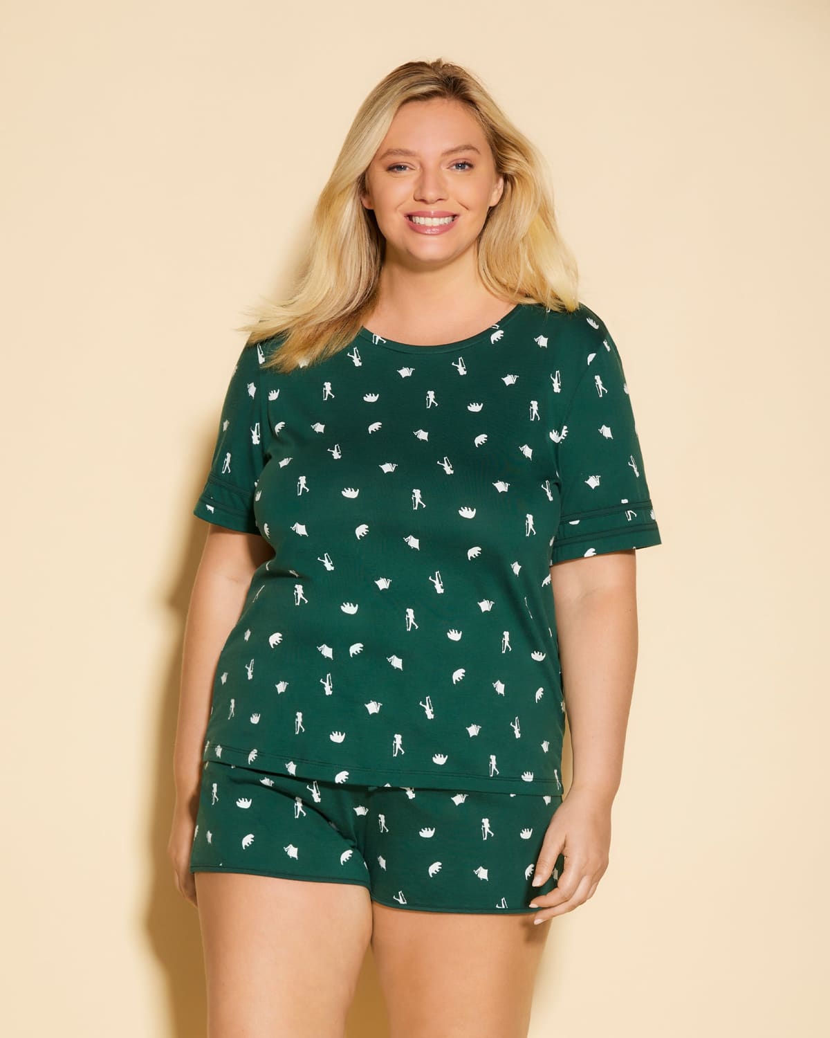 T Shirt & Boxer Lounge Set - Mountain